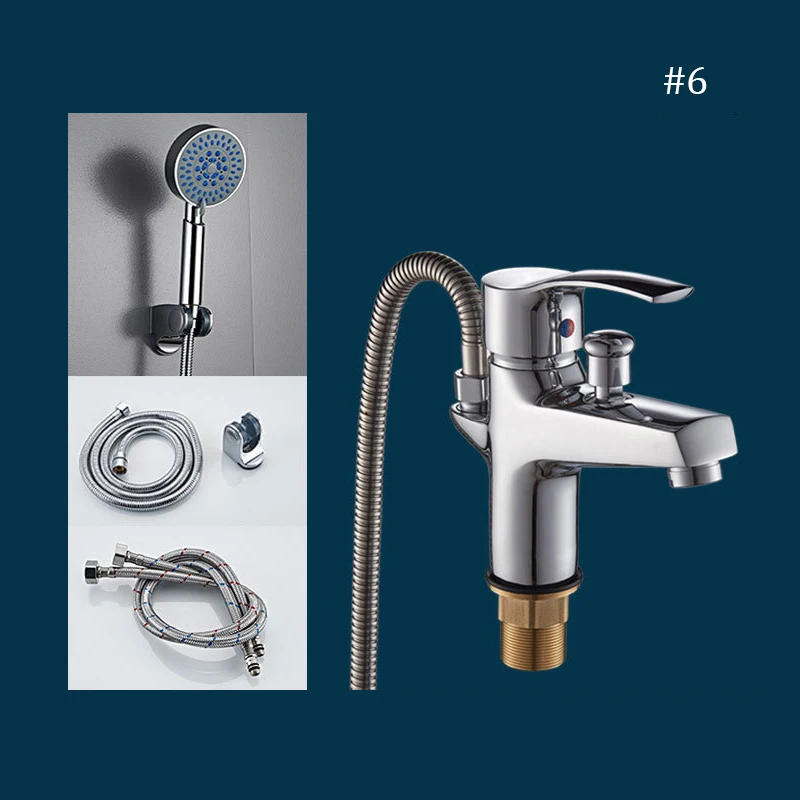 

Basin Faucet Set Bathroom Bathtub Shower Faucet with Handheld Shower Head Hot And Cold Water Mixing Valve Nozzle Deck Mounted