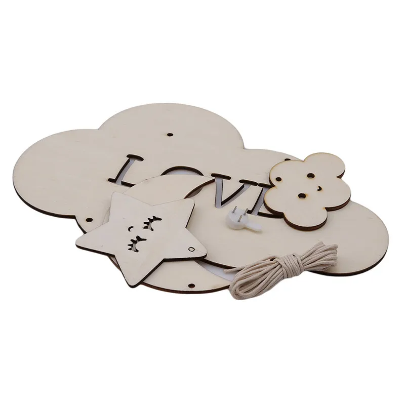 Деревянные бусины в форме облаков и звезд скандинавском стиле настенное