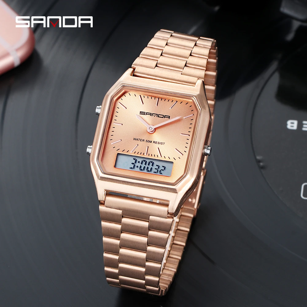 SANDA Military Sports Watches Waterproof Mens Watches Top Brand Luxury Clock Electronic LED Digital Watch Men Relogio Masculino
