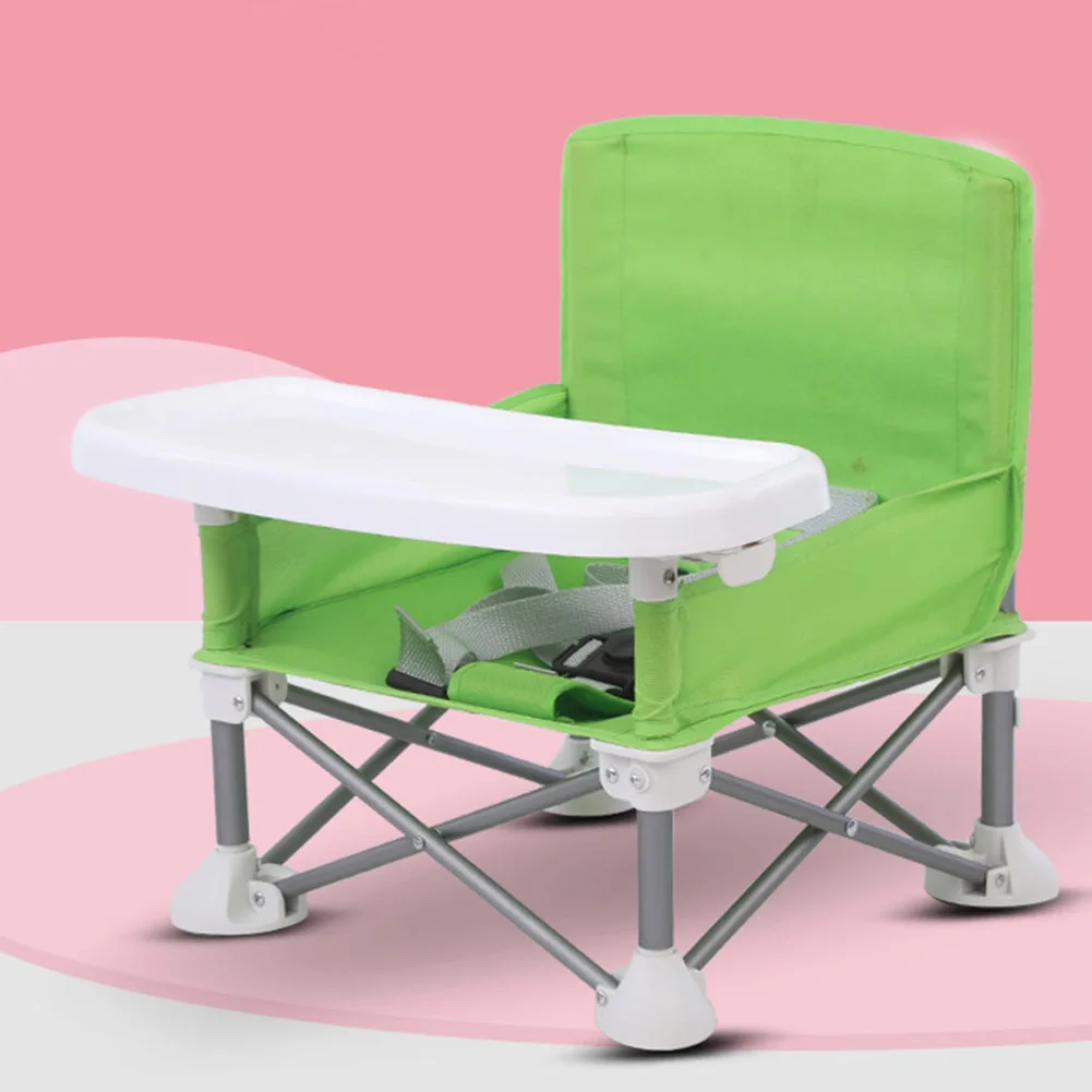 

Baby Travel Booster Seat Camping Aluminum Alloy Highchair With Tray Eating Children Dining Chair Portable Foldable Detachable