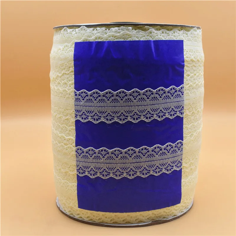 Оптовая продажа 400 ярдов/рулон красивая белая кружевная лента Ширина 28 мм вышитая