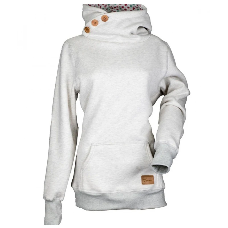 

Button Pocket Tops Plus Size Women Long Sleeve High Neck Sweatshirts Autumn Casual 5xl Pullover Sweatshirts