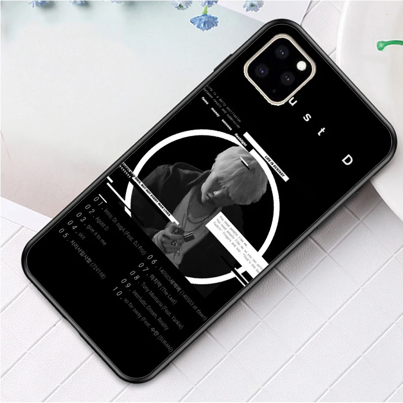 Чехол из мягкого черного ТПУ Agust D Suga King для iPhone 12 Pro Max 11 Pro XS Max XR X 8 7 6 6S Plus 5 5S SE.