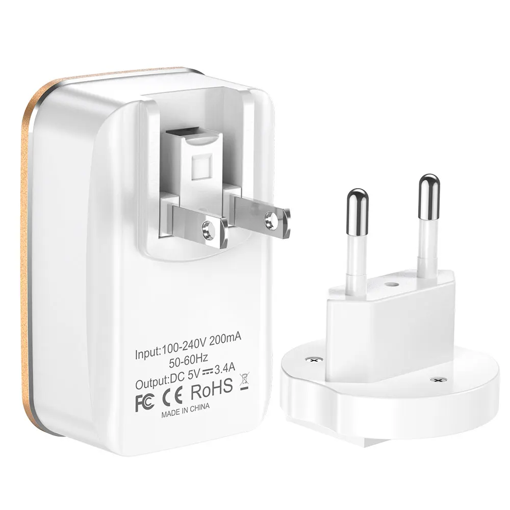 White USB raxfly зарядное устройство для iPhone 7 X XS XR 3.4A Max быстрое зарядное устройство для телефона для samsung Xiaomi huawei дорожное настенное зарядное устройство адаптер EU US - Тип штекера: White