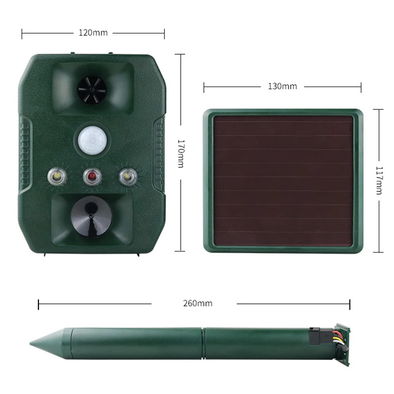 

Outdoor Garden Solar Ultrasonic Animal Repeller Motion Sensor Waterproof Scare Dog Raccoon Rabbit Waterproof Animal Dispeller