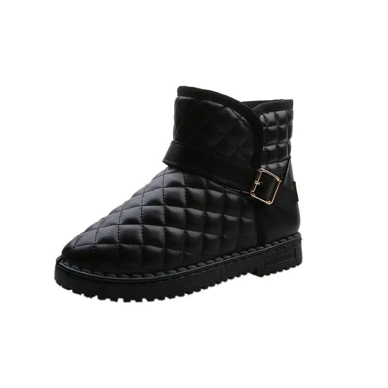 

2020 winter new snow boots women's plaid high-top plus cotton bread shoes low-tube cotton shoes women's warm cotton shoes women