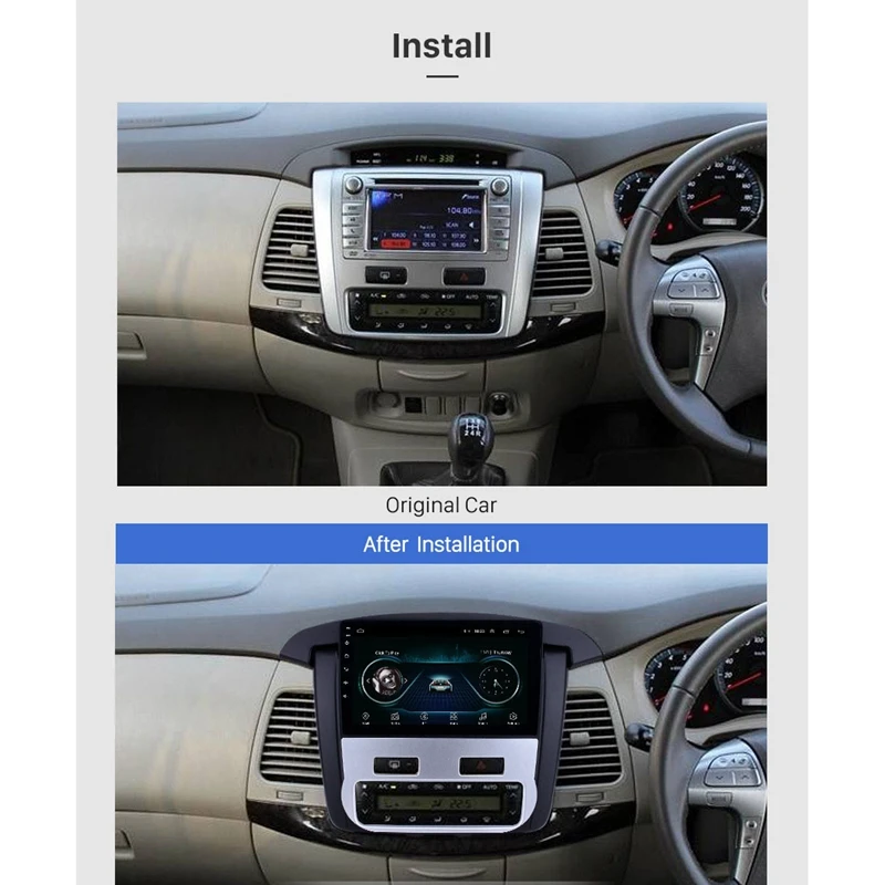 

9 Inch 2 Din Android 10.0 Car MP5 Player 2+16GB Wifi Bluetooth GPS Navigation for Toyota Innova 2007-2014 Automatic