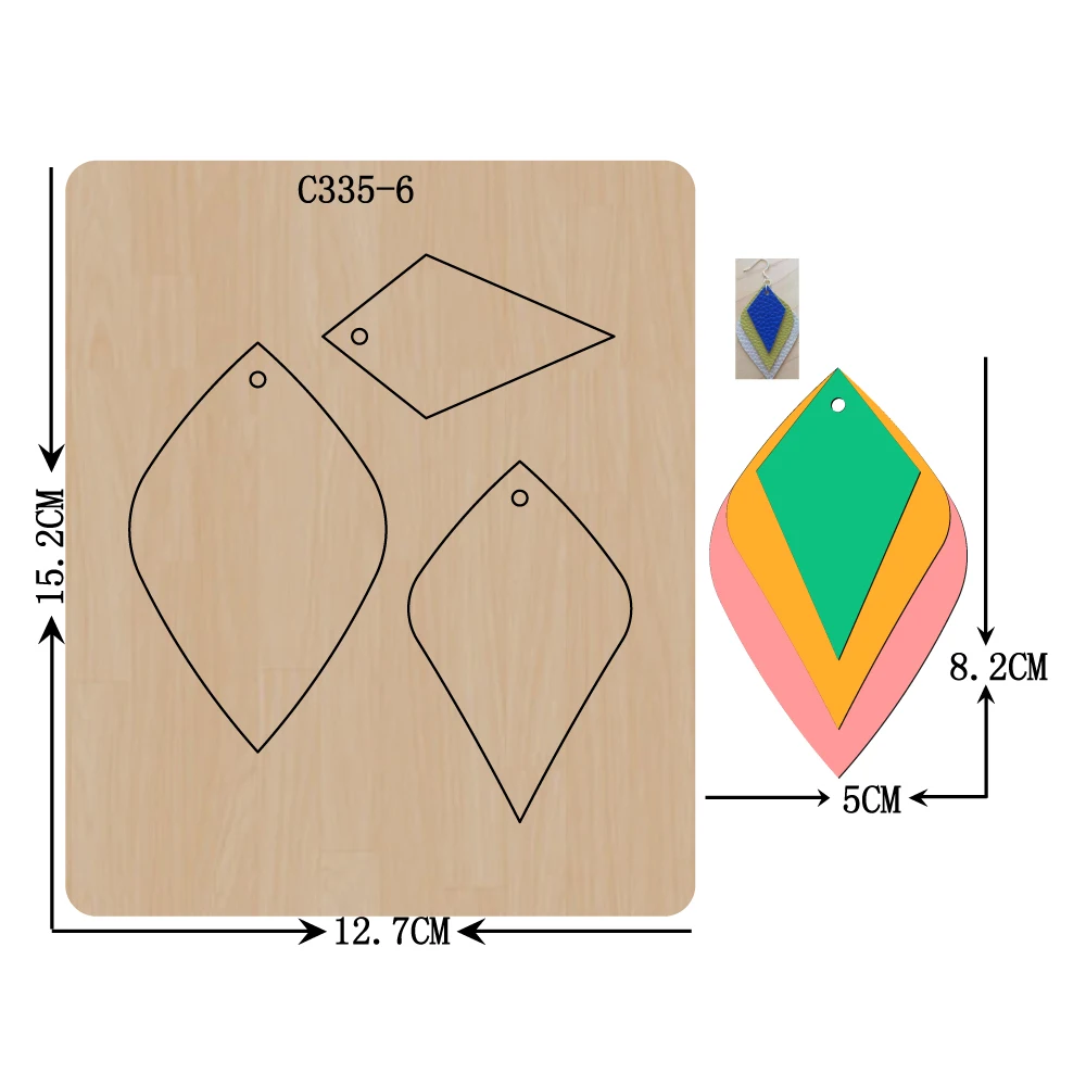 

New Earrings, Wooden Die Scrapbooking C335-6 Cutting Dies Compatible with most die cutting machines