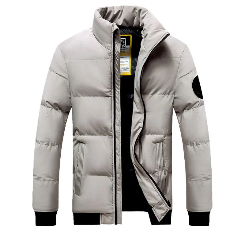 New Style Of Padded Jacket Autumn And Winter Korean Thick Down Padded Jacket Short Men's Collarless Jacket Tide