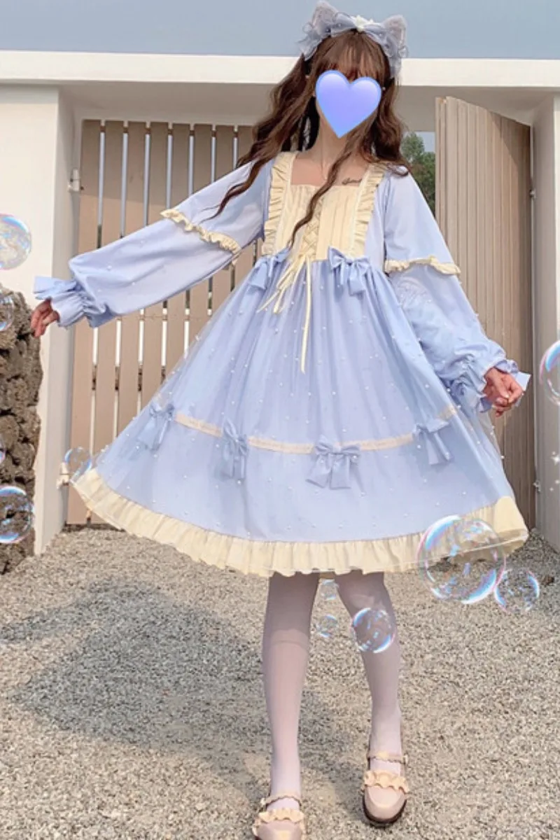 

Lolita Dress Female Fairy Sister Sweet Students Daily Lolita Princess Dress Long Sleeve Op Dress victorian gothic lolita