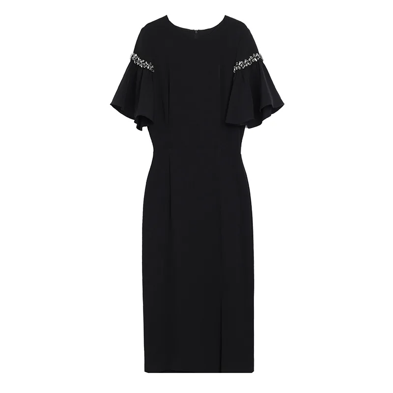 

Women dress Slim Summer dress Short sleeve High waist O-Neck Straight dress Women OY005