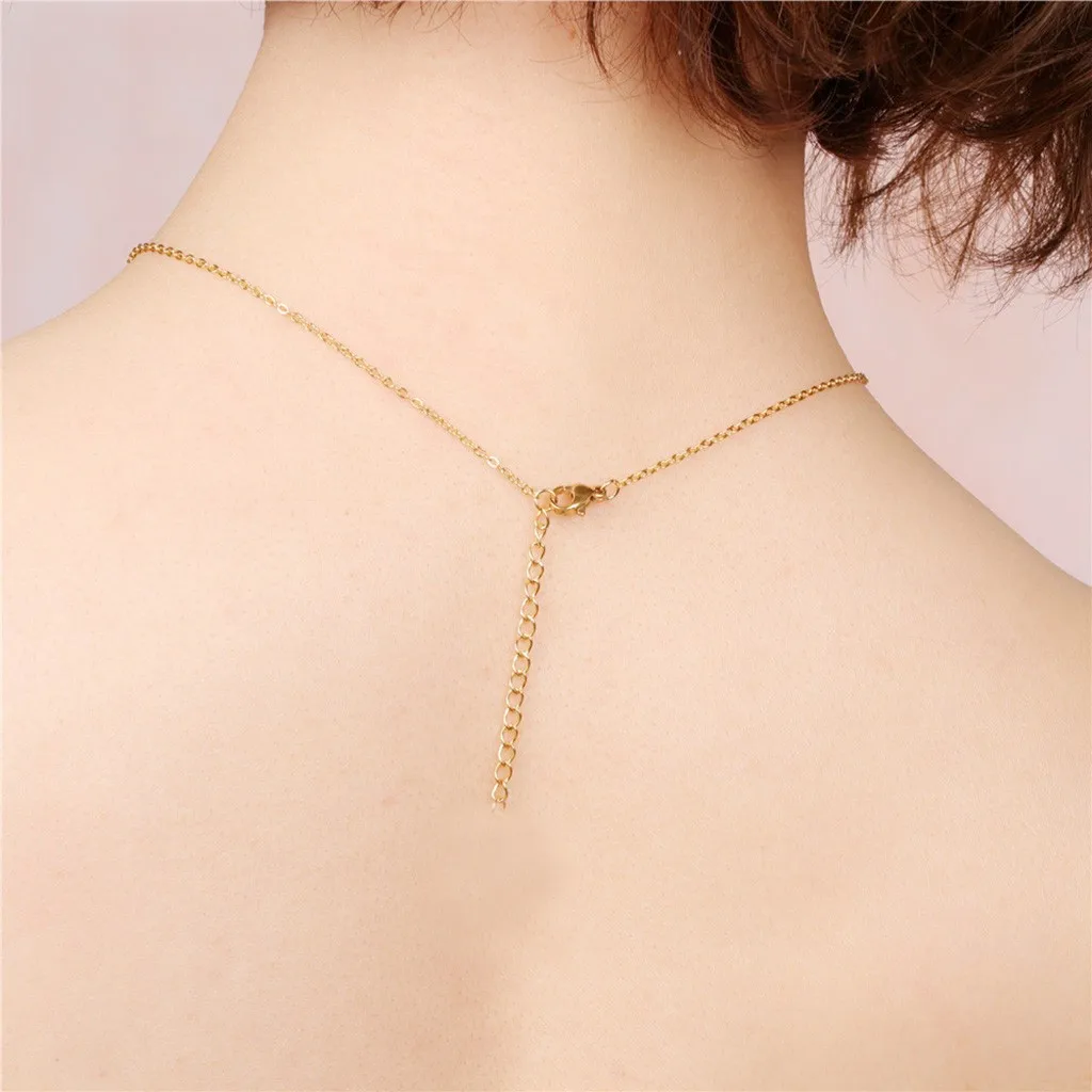 Женская цепочка из титановой стали вечерние подвеской в виде букв золотистого