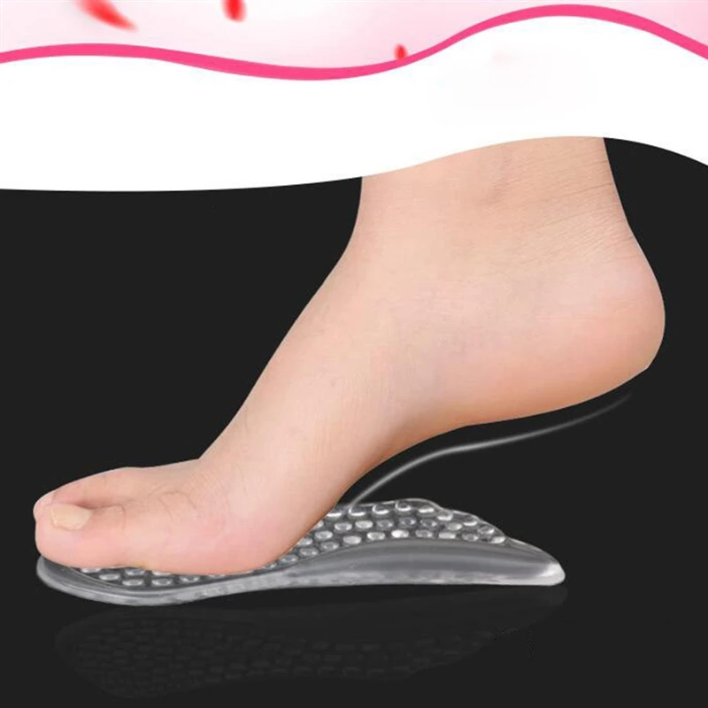 

1 Pair Transparent Silicone five-point Arch Pad Invisible Half Yard Pad Correction Massage With Sticky Forefoot Care Pad