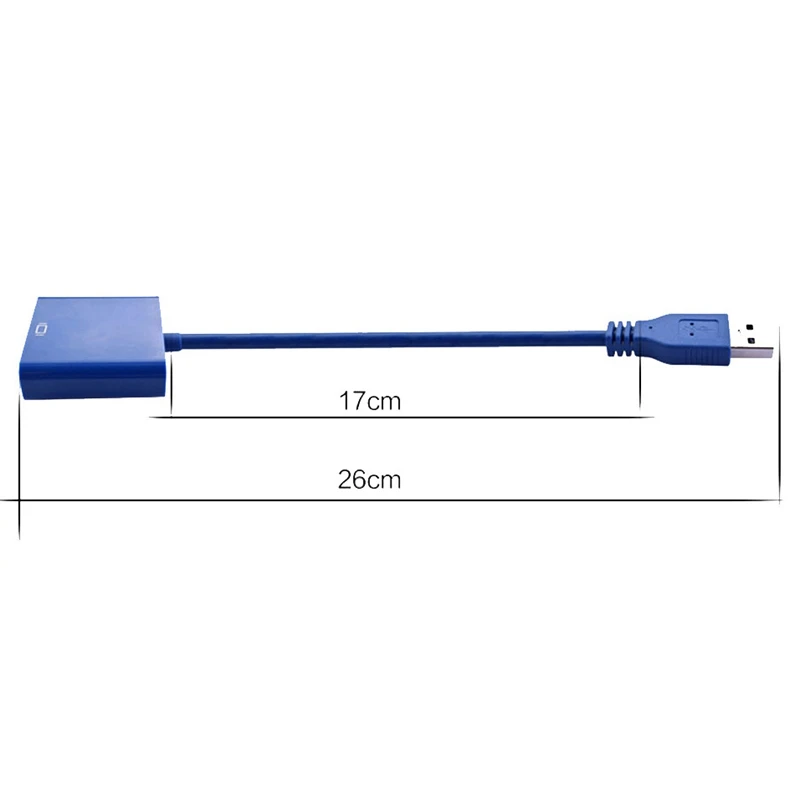 Внешний адаптер 1080P USB3.0 к VGA видеокабель без драйвера для Windows США синий|Кабели VGA| |