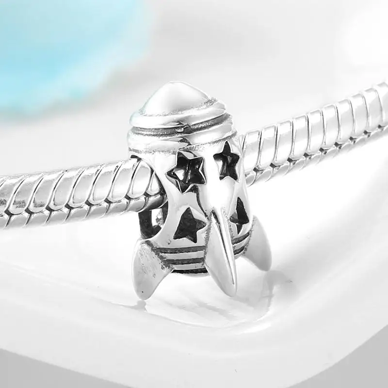 Бусина Шарм из серебра 100% пробы в виде астронавта 925 пробы|Ювелирные шармы| |