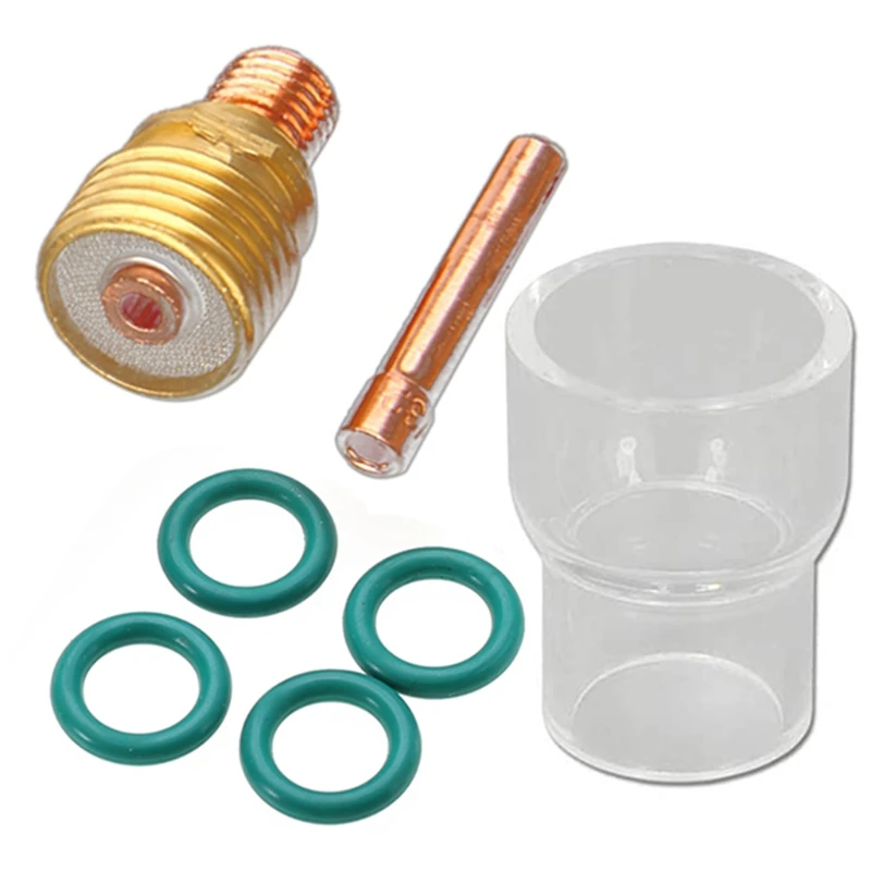 

7Pcs/Set #12 Pyrex Glass Cup Kit Stubby Collets Body Gas Lens Tig Welding Torch For Wp-9/ 20/ 25 Mayitr Welding Accessories
