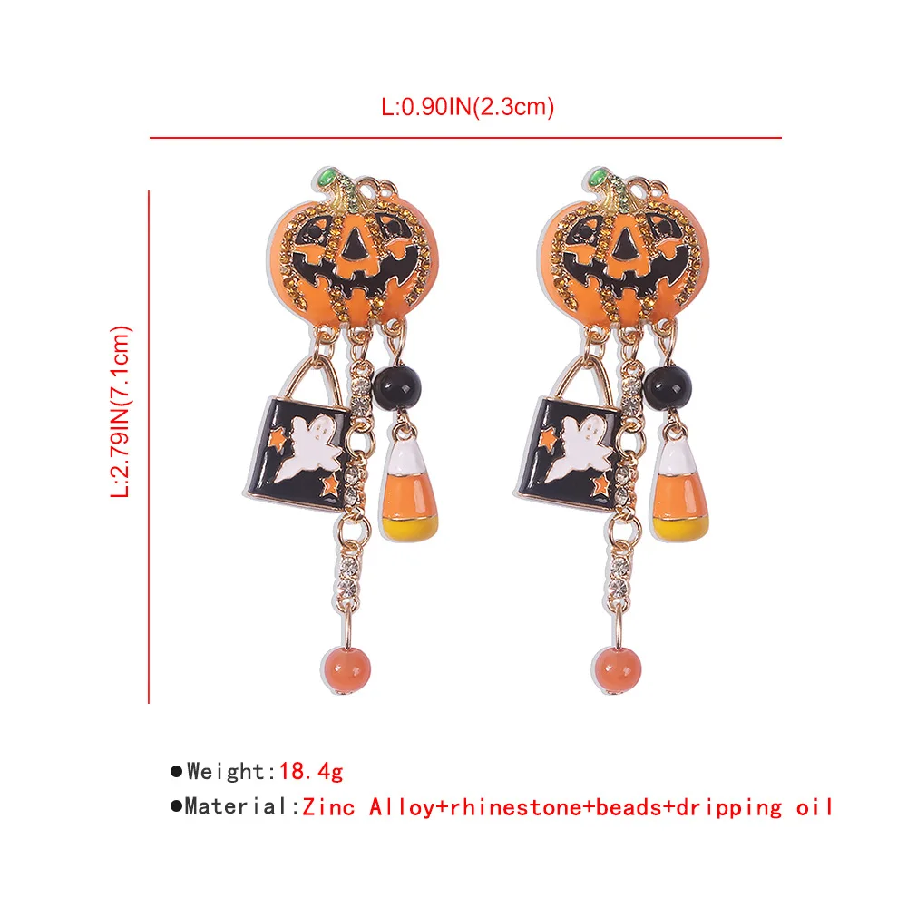 

Halloween new style creative pumpkin funny tassel earrings exaggerated ghost earrings for women dangle earrings trendy 2020