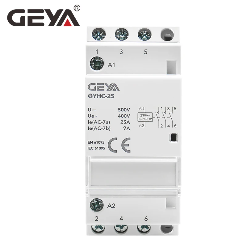 Бытовой контактор GEYA 3P 25A 3NO 50/60Hz Din Rail автоматического типа AC230V | Обустройство дома