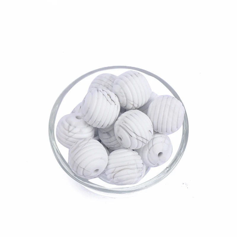 15mm 40Pcs Baby Teething Round Spiral Beads Food Grade DIY Threaded BPA Free Teethers Silicone | Мать и ребенок