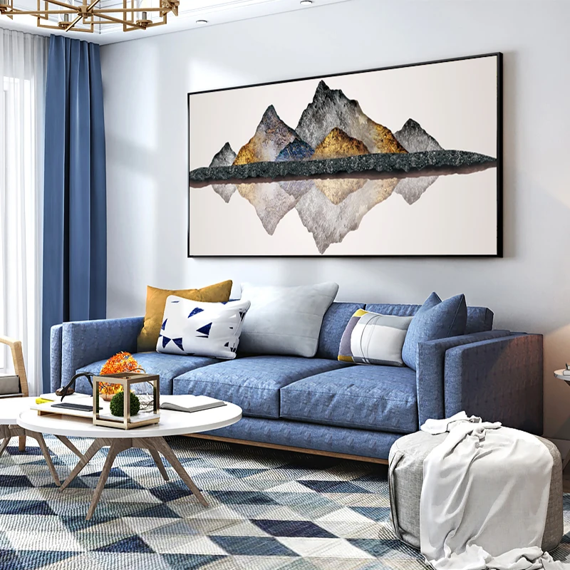 

Texture Abstract Posters Gold Mountain Wall Art Prints Chinese Style Canvas Oil Painting Modern Decorative Picture Home Decor