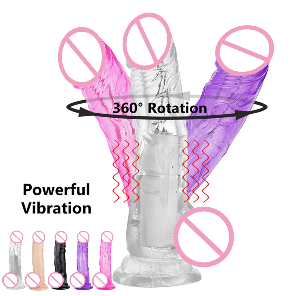 Желейный член вибратор качели фаллоимитатор Реалистичная Роза взрослые игрушки
