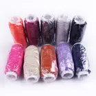 Разноцветные эластичные нитки для швейных машин, 10 рулоновнабор, швейные нитки для вышивки, аксессуары для рукоделия