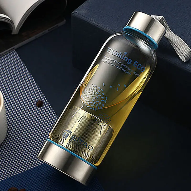 Стеклянная чашка портативная термостойкая Студенческая ручная для мужчин и