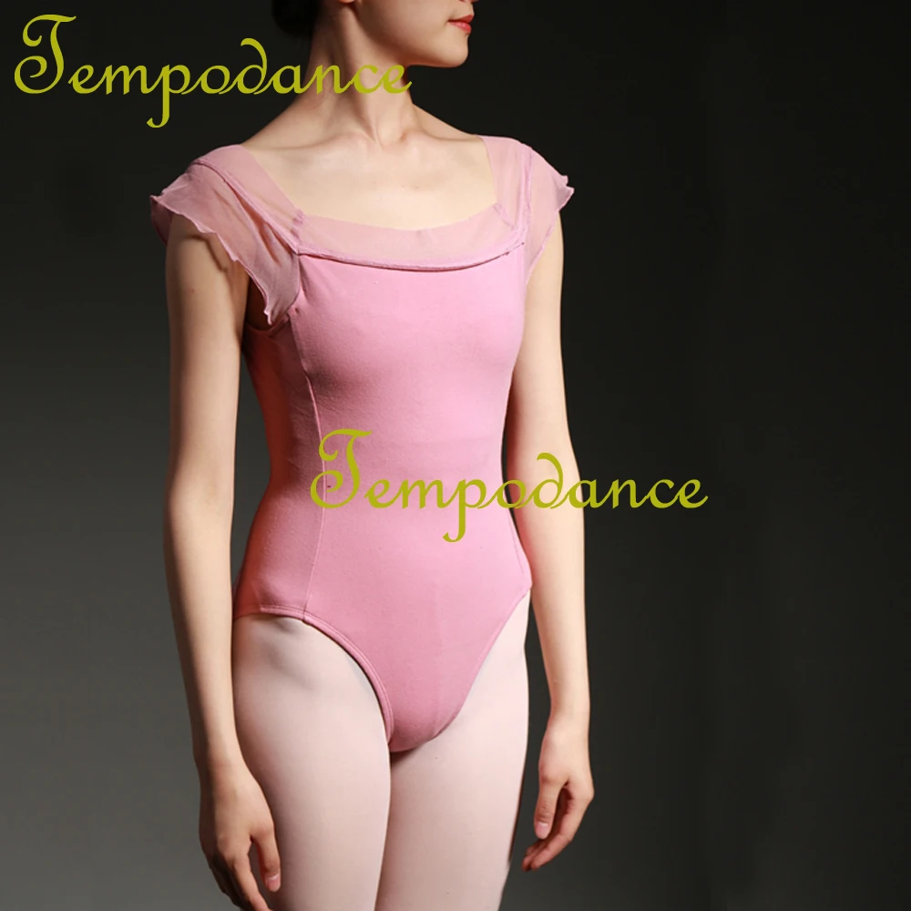 Женский балетный комбинезон гимнастический купальник черного/синего цвета для