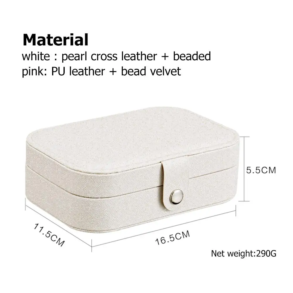 

Fresh Simple Girls Earrings Plate Jewelry Box Portable Leather Ear Stud Ring Multi-function Jewelry Storage Box organizer#38