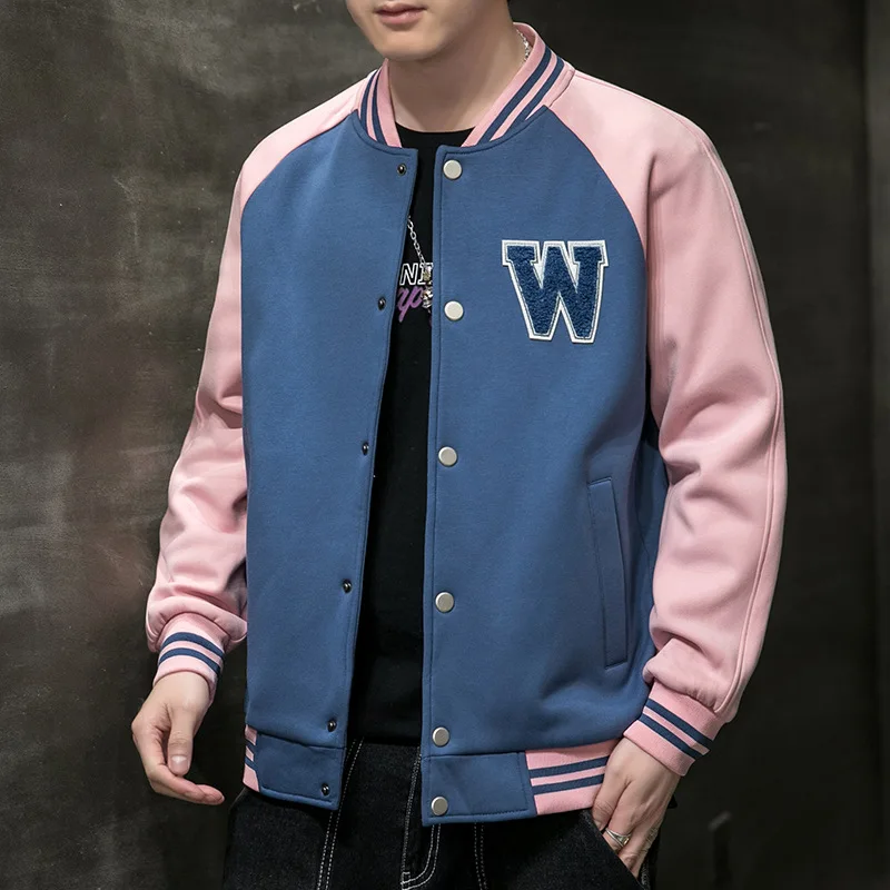 Мужская куртка бомбер в стиле хип хоп пэчворк с надписью Харадзюку новинка 2021