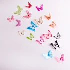 12 шт.лот 3D Красочные бабочки наклейки на стену декоративные наклейки на стену вечерние, гостиной, спальни, свадебные украшения