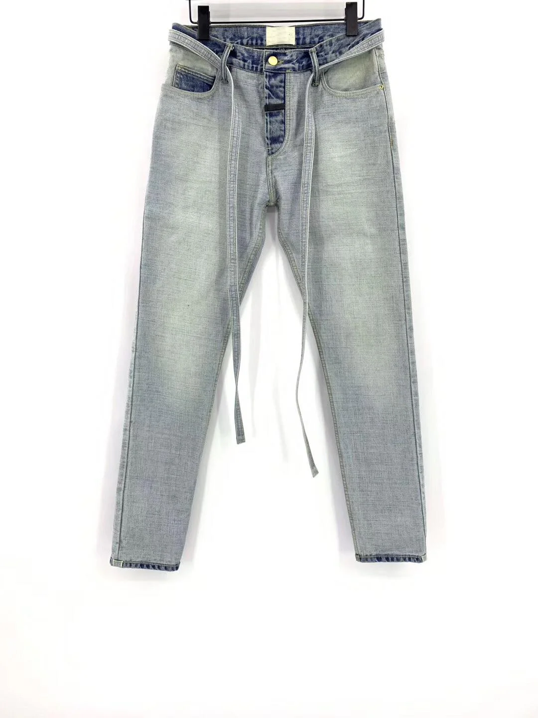 

Мужские прямые джинсы с покрытием Seak, синие хлопковые брюки в готическом стиле, прямые однотонные брюки из 100% хлопка для лета,