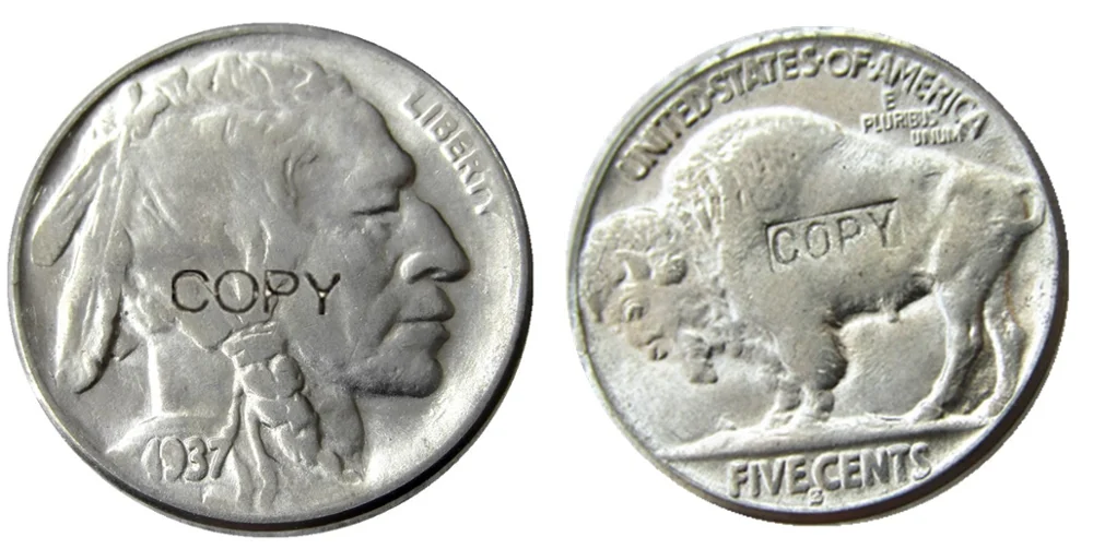 

US 1937S Buffalo Nickel Five Cents Copy Decorative Coin