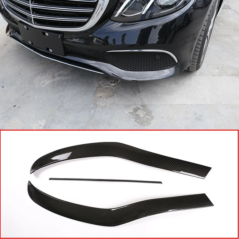Пластина переднего бампера 3 шт. углеродное волокно ABS хромированный для Mercedes Benz E