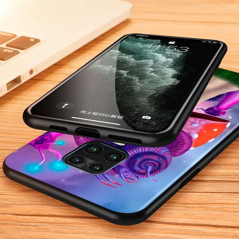 

Psychedelic Mushroom Art For Xiaomi Redmi Note 9 9S 9Pro Max 8T 8Pro 8 7 6 5 Pro 5A 4X 4 Silicone Black Phone Case