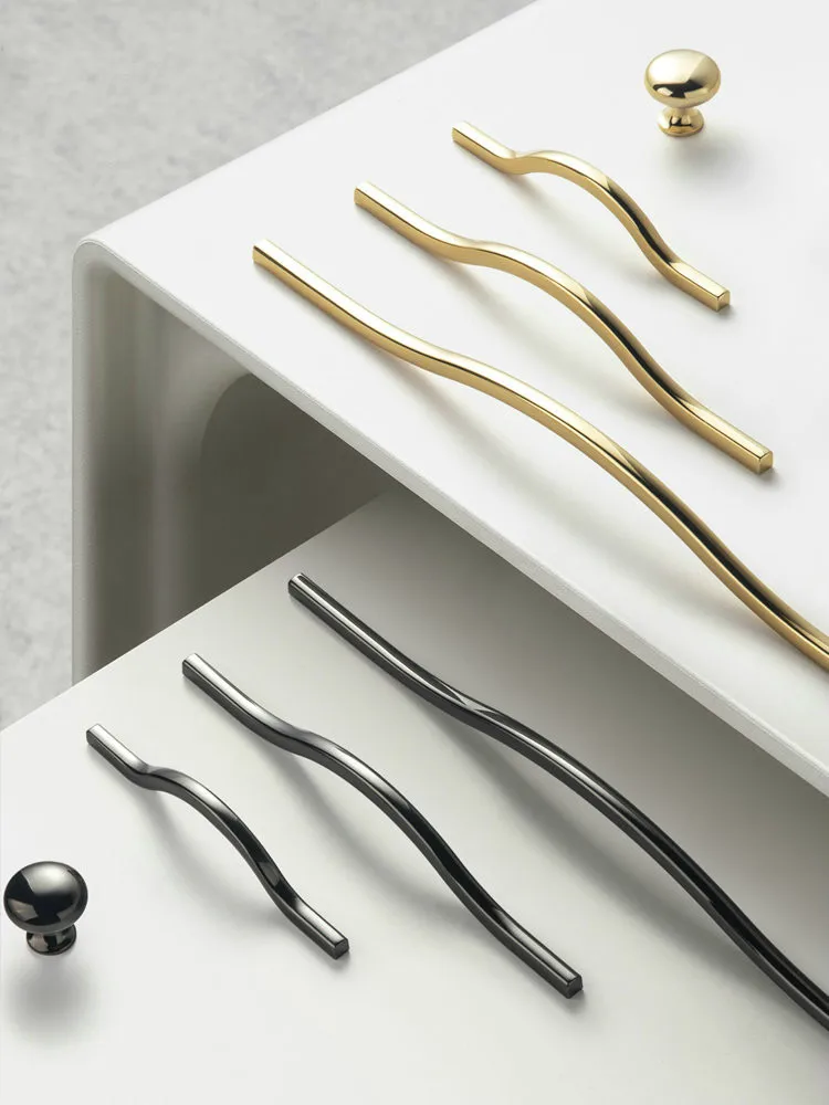 

Wardrobe Handle Luxury Modern Cabinet Door Handle Black Gold Single Hole Drawer Knob Home Improvement Creativity Art