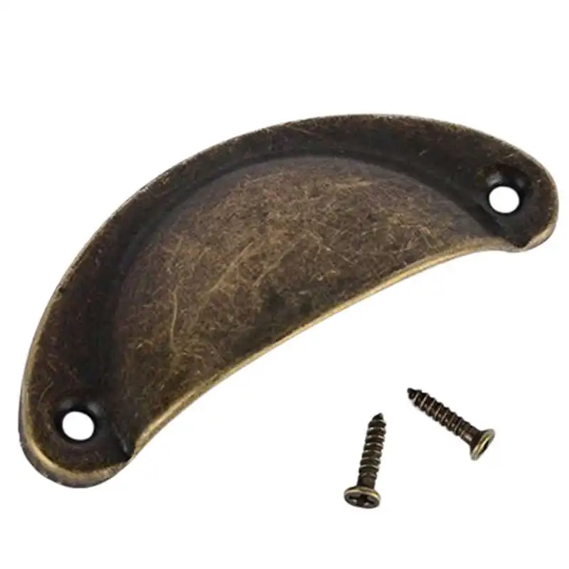 12 шт Дверь тумбочки шкафа железные чашки в виде раковины полукруг круглая ручка с