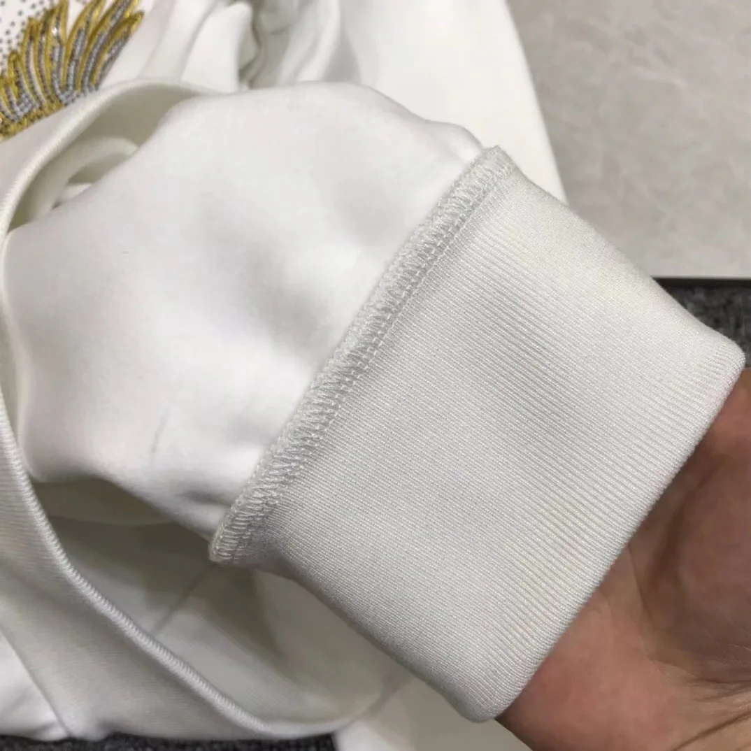 

hoodie Billionaire men's plus fluffy thick winter sweater round neck high-end embroidery sequin loose version large