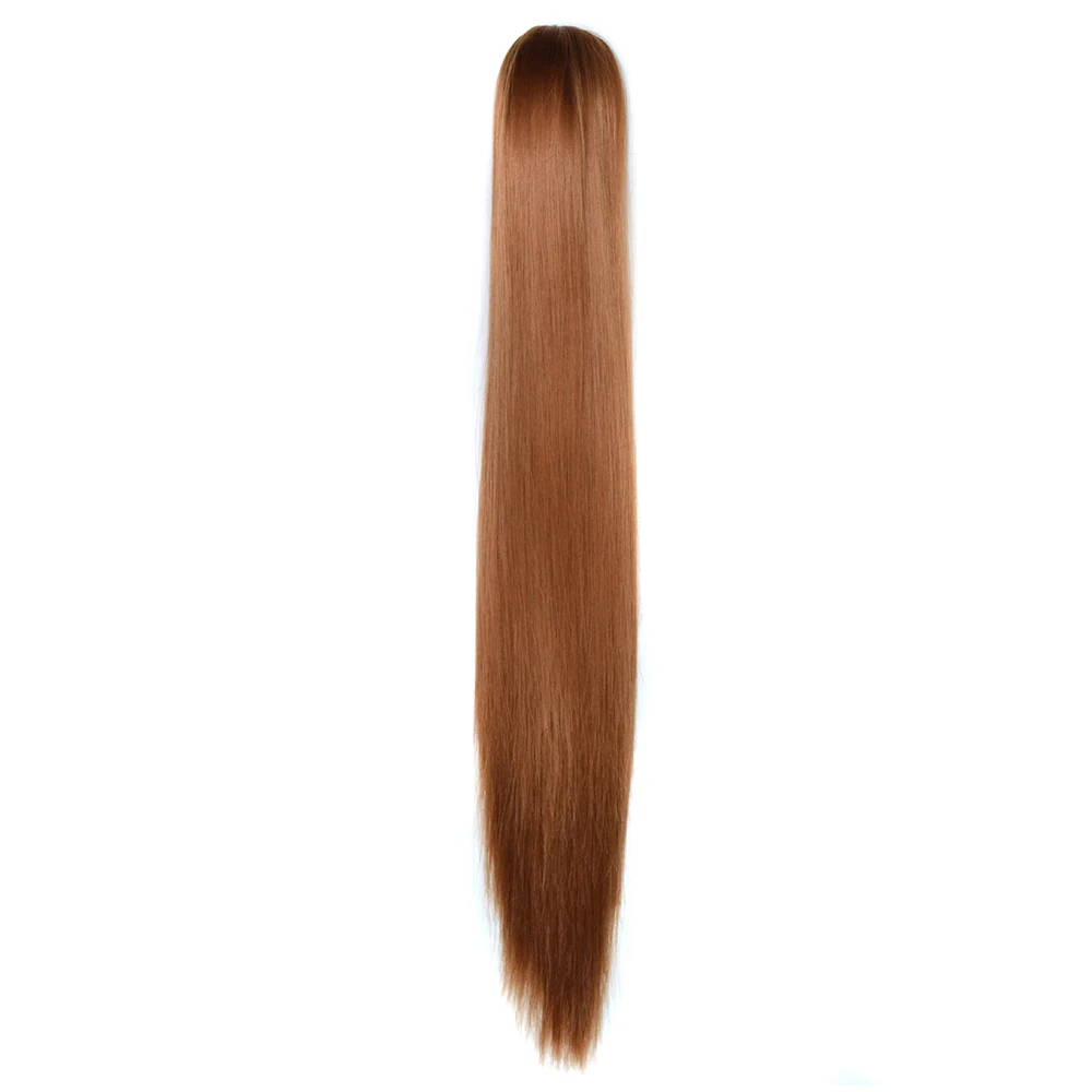 

Heat Resistant Synthetic Hair 130g 21.6inches 55cm Straight Claw Clip in/on Ponytail Hair Extensions for White Women