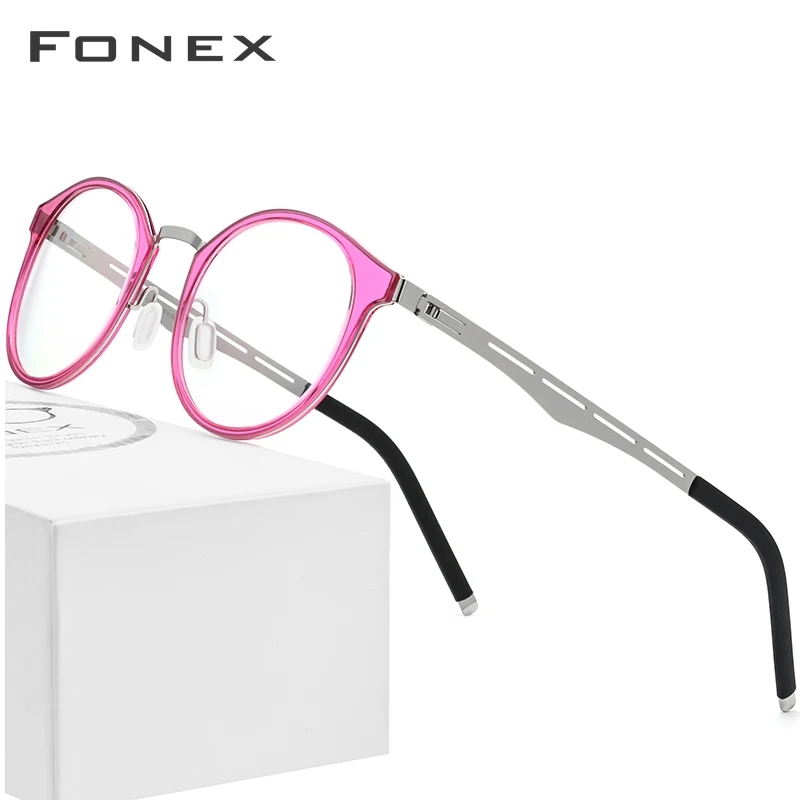 FONEX TR90 очки, оправа для мужчин и женщин, винтажные круглые очки по рецепту, очки для близорукости, оптическая оправа, очки, ретро очки без винтов