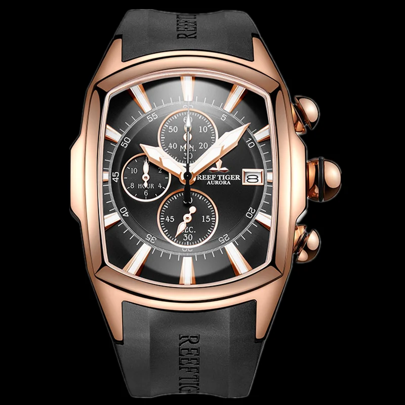 Риф Тигр/РТ 2020 Роскошные водонепроницаемые спортивные часы Дата Розовое золото