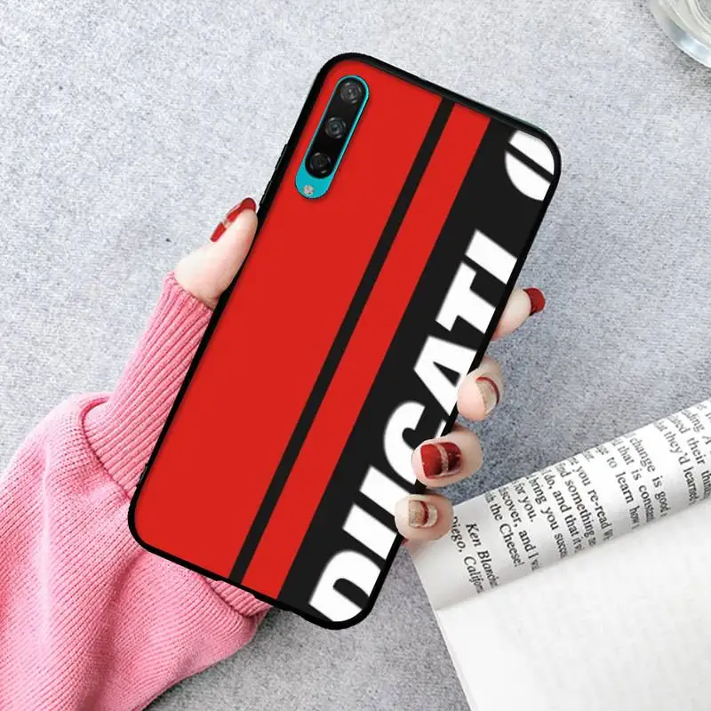 

Famous Motorcycle Ducati Black Soft Phone Case For Huawei P20 30 40 Pro Mate 20x 30 40 Pro Nova6 7 Honor 9X 10
