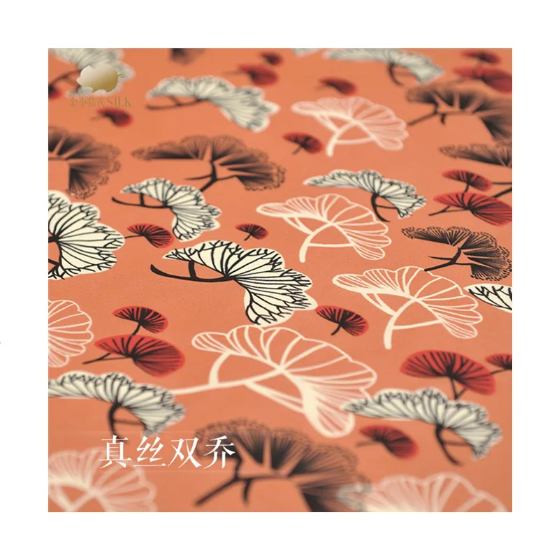 

Natural silk double joe fabric cloth per meter 16mm width 113cm printed soft women's dress shirt fabric wholesale silk cloth