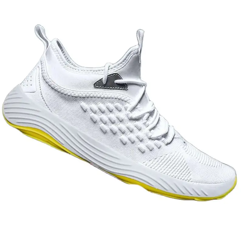 

Summer Shoes For Men Breathable Work Fashion Comfortable Lace-Up Soft Bottom Casual Shoes Sneakers Fly Weave Man Sneakers White