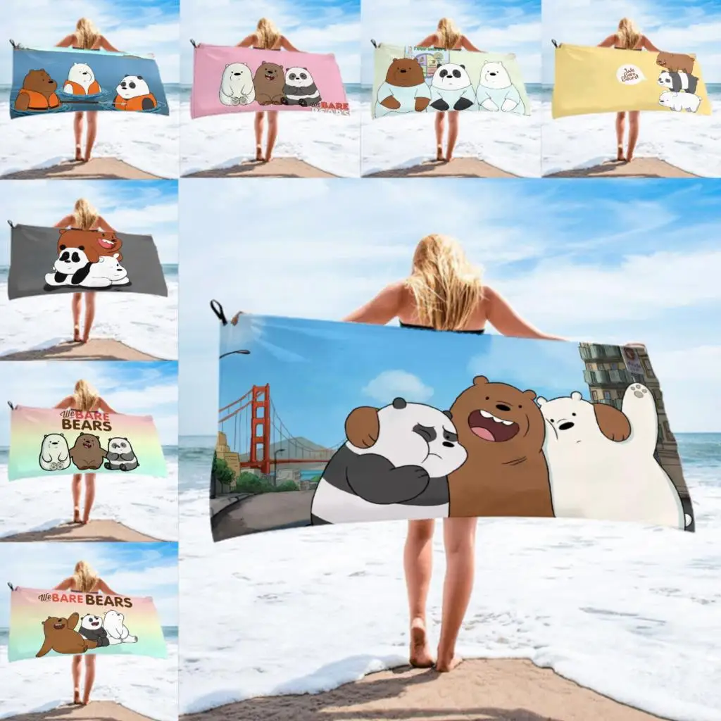 Корейское банное полотенце из микрофибры с изображением трех голого медведя