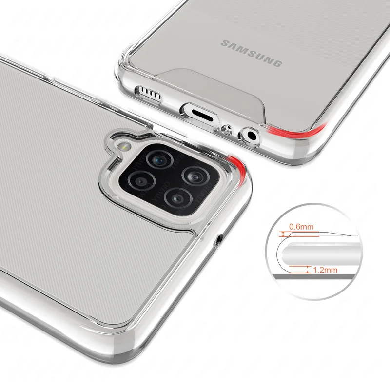A12 5g Silicone Soft Phone Cover Case on For Samsung Galaxy A12 A 12 Sm-a125f Samsun Sumsung Galaxi Transparent Shockproof Coque
