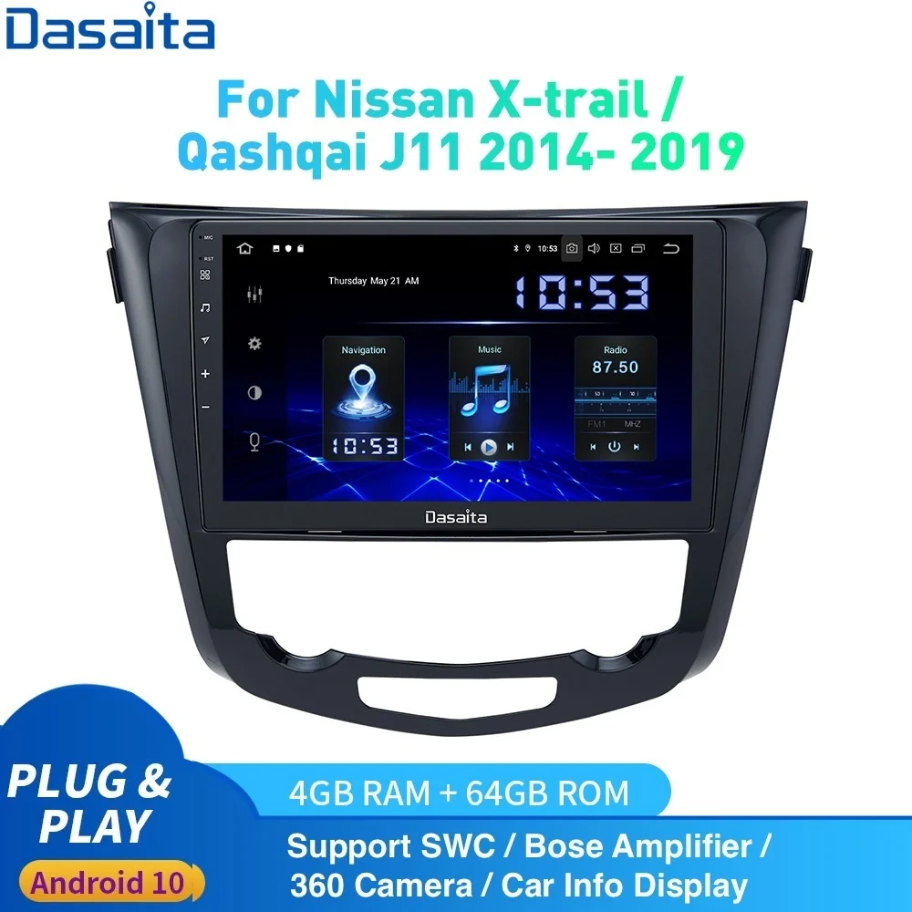 

Android 10.0 Car Radio 1 Din for Nissan X-Trail J11 Qashqai Rouge multimedia 2014 2015 2016 2017 2018 2019 DSP HD IPS Carplay