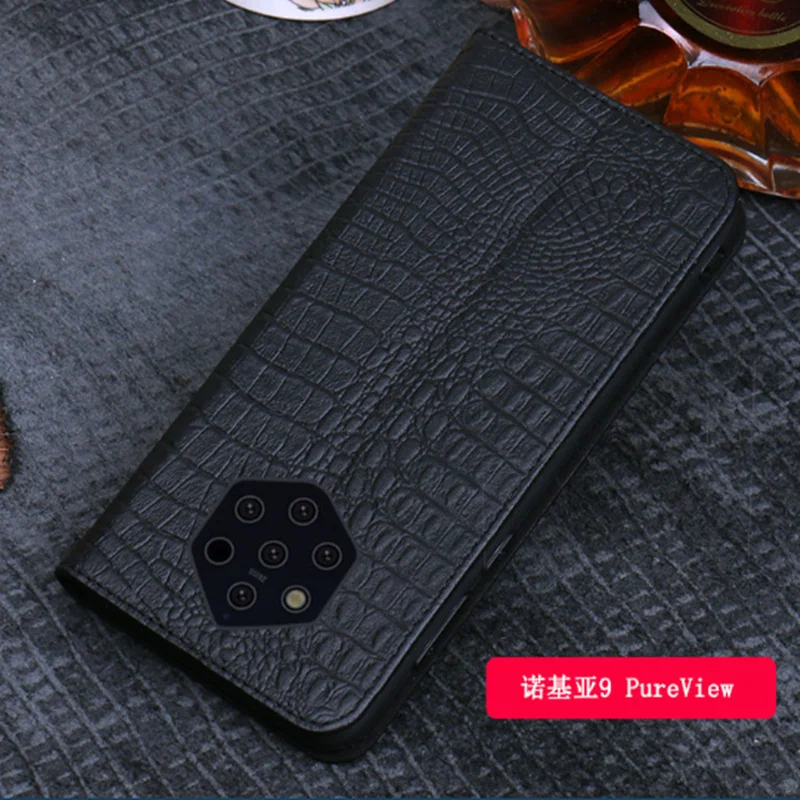 

Luxury Business Magnetic Holder Genuine Real Leather Flip Case For Nokia 9 PureView/Nokia 8 Sirocco Phone Case Standing Coque