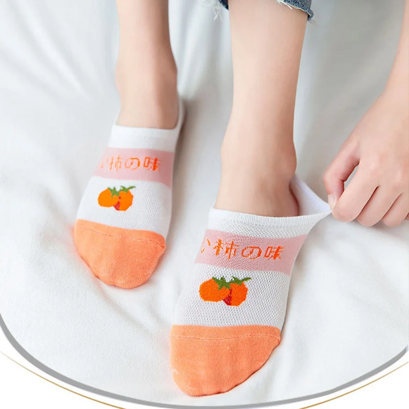 Короткие носки с фруктовым принтом Женские летние хлопковые короткие