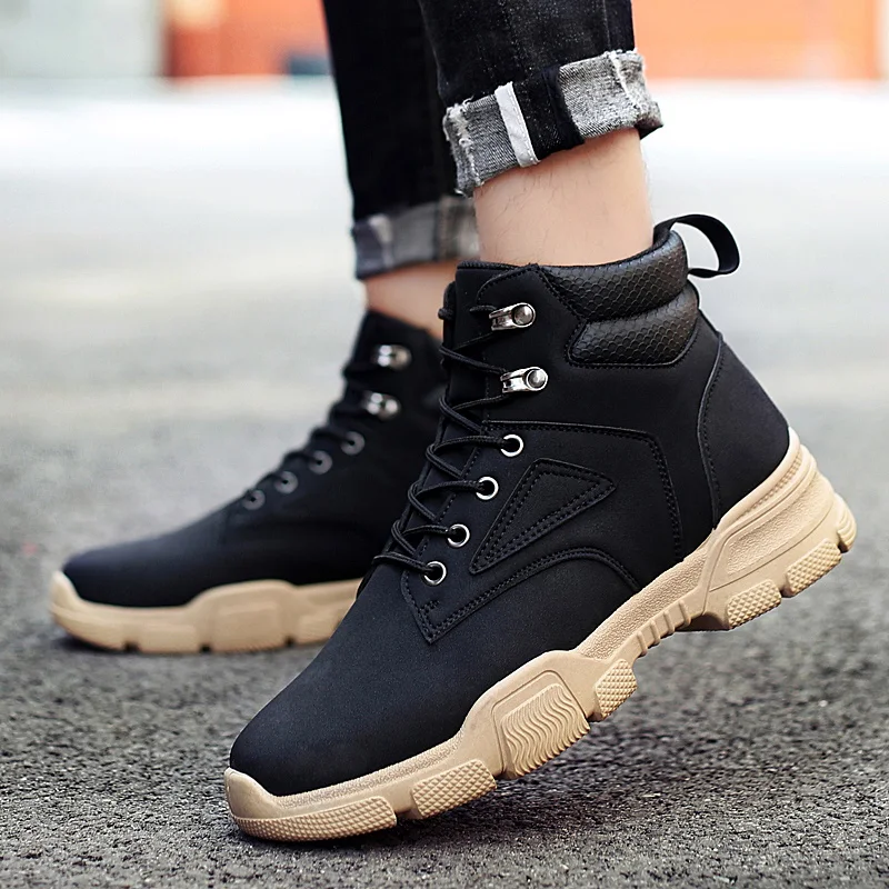 

Sneakers Autumn Men Winter Men Shoes Casual Leather High Heel Boots For Mens Top Men's Outdoor Footwear Military Boot